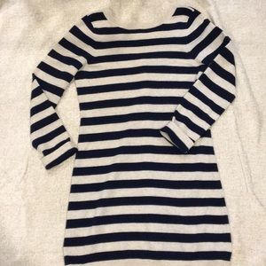 Aqua Cashmere Striped Sweater Dress